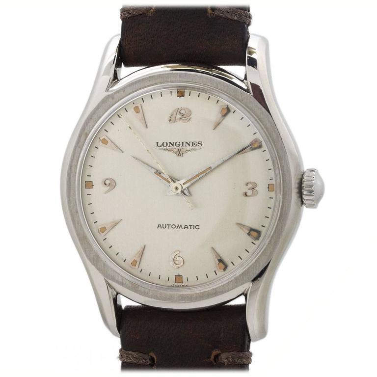 Longines Stainless Steel Automatic Wristwatch at 1stDibs