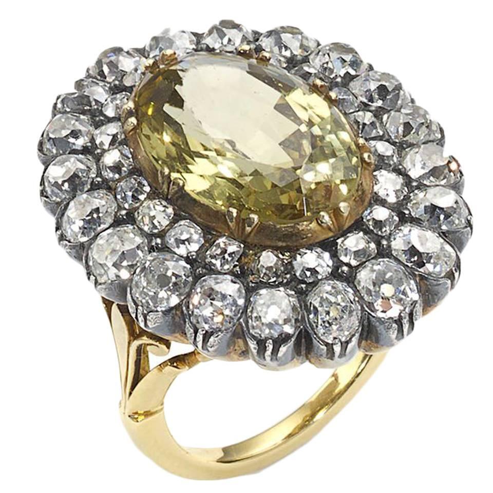  Chrysoberyl Diamond Ring