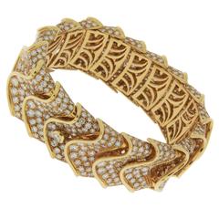 Diamond Pave Gold Cuff Bracelet