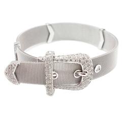 Gorgeous Pave Diamond Gold Fashion Belt Buckle Bracelet 
