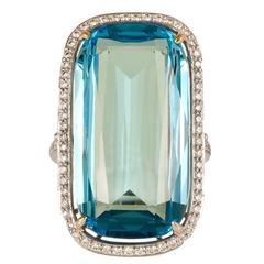 Paolo Costagli Blue Topaz Diamond Gold Ring