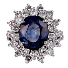 6.95 Carat Sapphire Diamond Ring