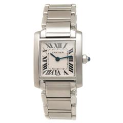 Cartier Lady's Stainless Steel Tank Francaise Quartz Wristwatch