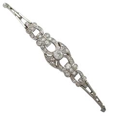 1.02Ct Diamond and 14k White Gold Bracelet - Antique Circa 1920