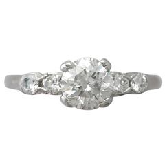 1.21Ct Diamond and Platinum Dress Ring - Vintage Circa 1970 1