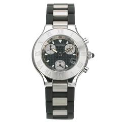 Cartier Stainless Steel Chronograph Quartz Wristwatch 7