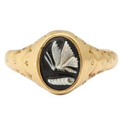 Victorian Gold Psyche Ring with Hidden Locket