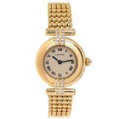 Cartier Ladies Yellow Gold Diamond Rivoli Quartz Wristwatch