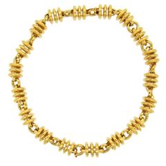 Gold Unusual Link Necklace Bracelet