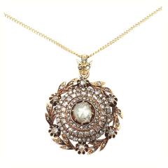 2.95Ct Diamond and 14k Yellow Gold Pendant - Antique Victorian 8