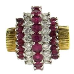 1960s Ruby Diamond Gold Ring