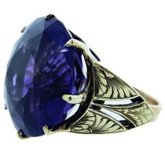 Spectacular Antique 17 Carat Amethyst Gold Ring