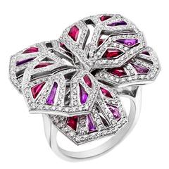 Cartier ​Amethyst Ruby Diamond Gold "Orchid" Ring