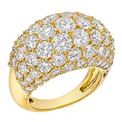 Van Cleef & Arpels Pavé Diamond Gold Dome Ring