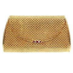 Elegant Handmade Italian Ruby Diamond Gold Evening Bag 