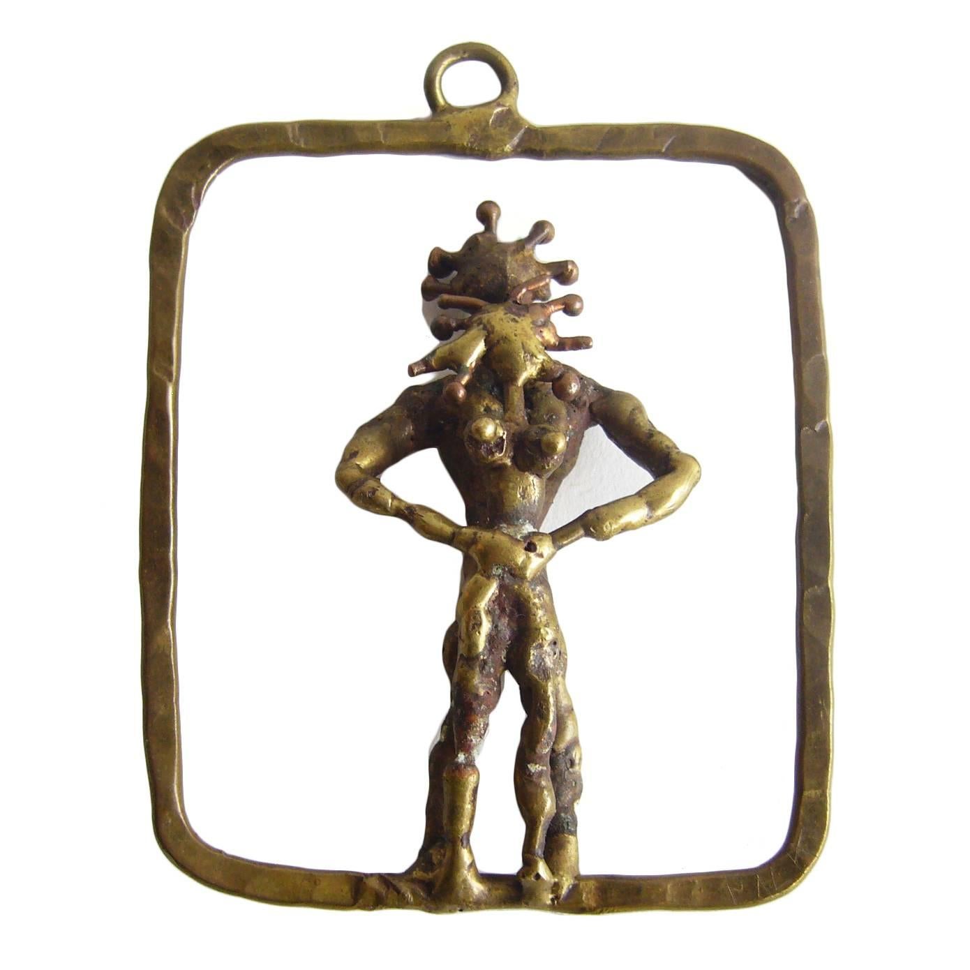Pal Kepenyes Bronze Erotic Figural Pendant Necklace