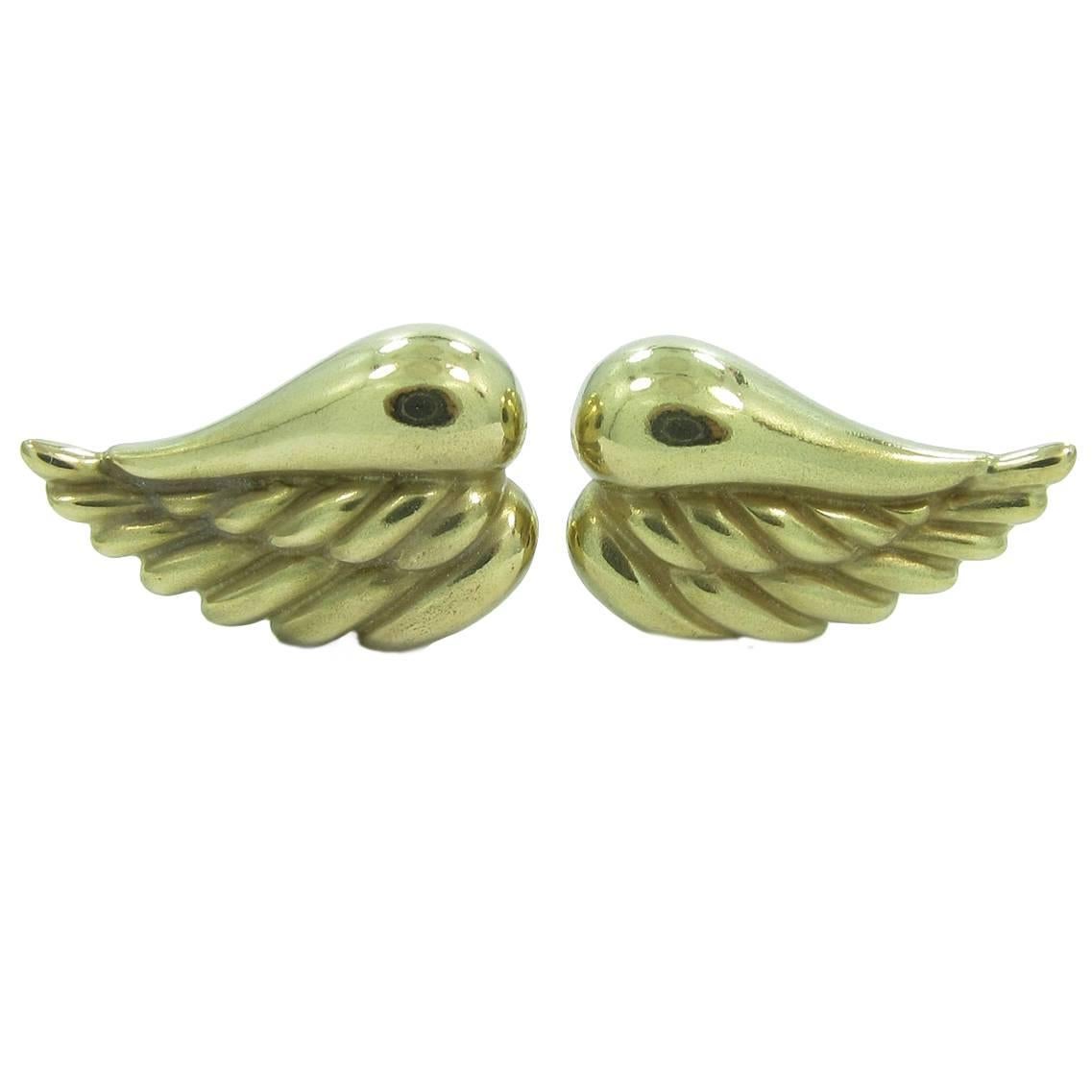 Kieselstein Cord Gold Angel Wing Clip On Earrings For Sale