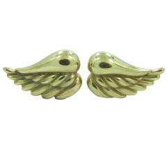 Kieselstein Cord Gold Angel Wing Clip On Earrings