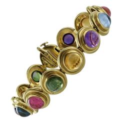 Tiffany & Co. Paloma Picasso Multi Gem Cabochon Gold Bracelet