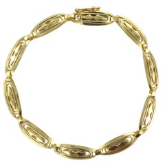 French 1920s Openwork Design Gold Bracelet 