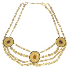 Collier en or maill ancien franais des annes 1850