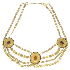 1850s French Antique Enamel Gold Necklace 8