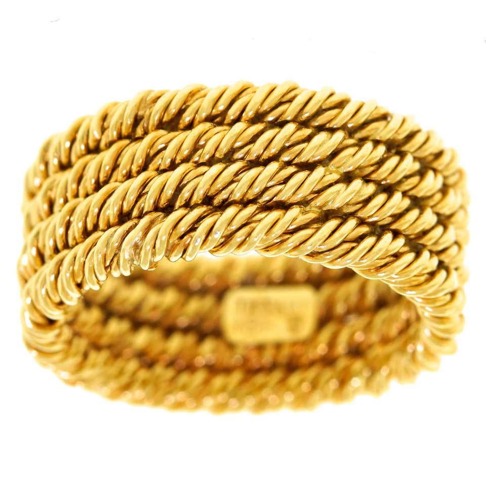 Tiffany and Co. Four Band Gold Rope Twist Ring at 1stDibs | tiffany ...