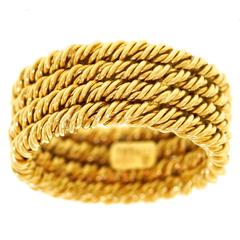 Tiffany & Co. Four Band Gold Rope Twist Ring