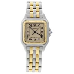 Cartier Lady's Yellow Gold Stainless Steel Panthere 2 Quartz Wristwatch