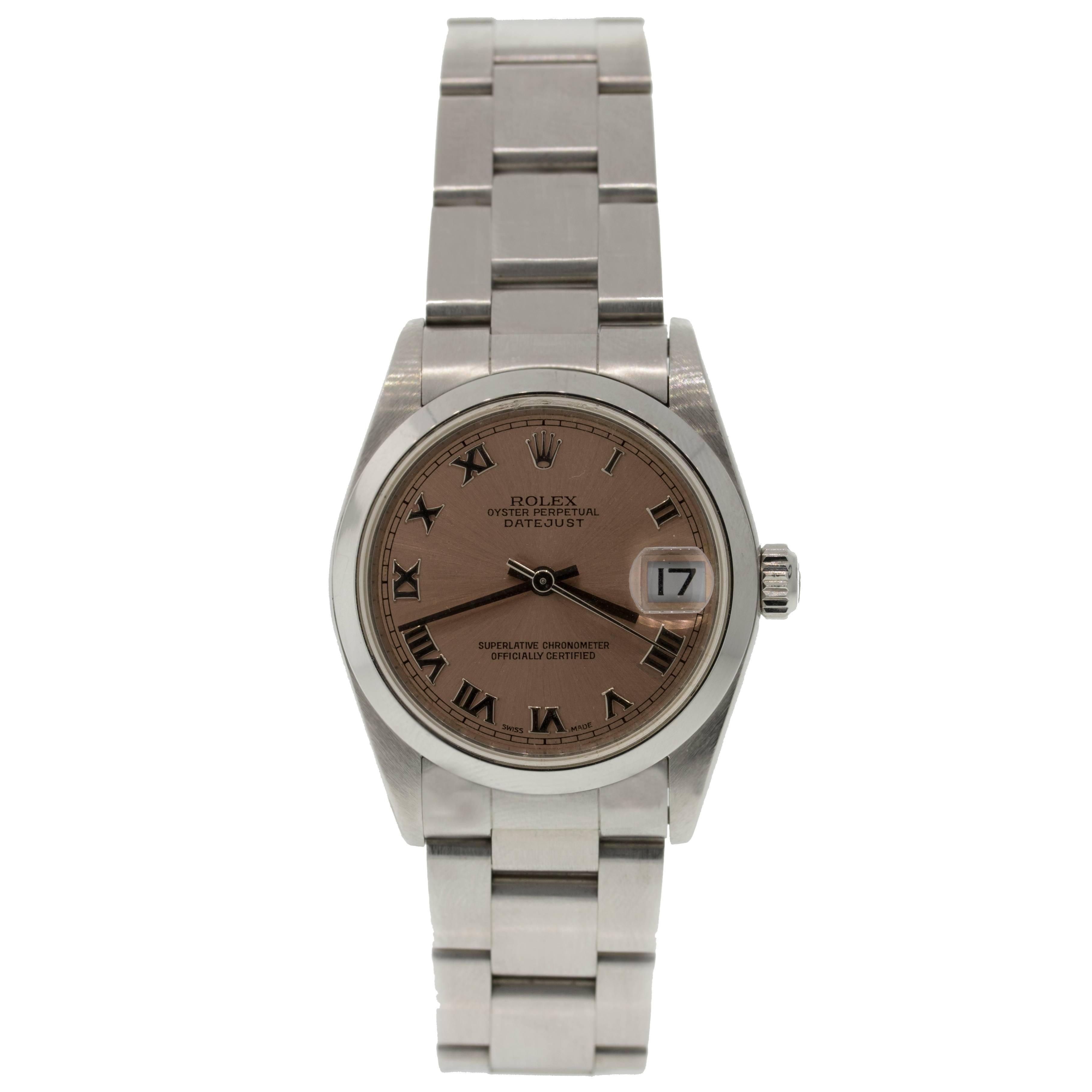 Rolex Stainless Steel Datejust Automatic Wristwatch For Sale