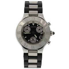 Cartier Stainless Steel Chronoscaph 21 Quartz Wristwatch