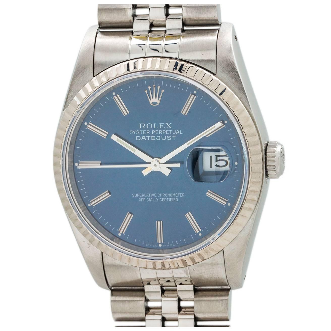 Rolex Stainless Steel Datejust Wristwatch Ref 16234 1991