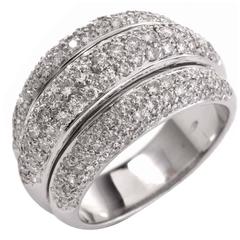 Diamond Gold Cluster Wide Band Ring