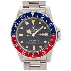Vintage Rolex Stainless Steel GMT Master Wristwatch Ref 16750 1983