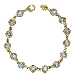 Fine Quality Aquamarine Gold Line Bracelet