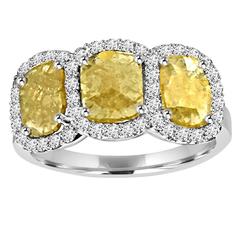 Natural Yellow Slice Diamond Gold Ring