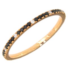 Jona Black and White Diamond 18 Karat Rose Gold Eternity Band Ring