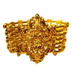 Antique French 18K Gold Cuff Bracelet, c1800bv 7