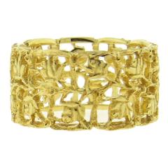 Buccellati Gold Floral Wide Wedding Band Ring