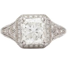 2.67 Carat GIA Cert Radiant Cut Diamond Platinum Ring