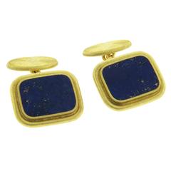 Large Mario Buccellati Lapis Lazuli Gold Cufflinks
