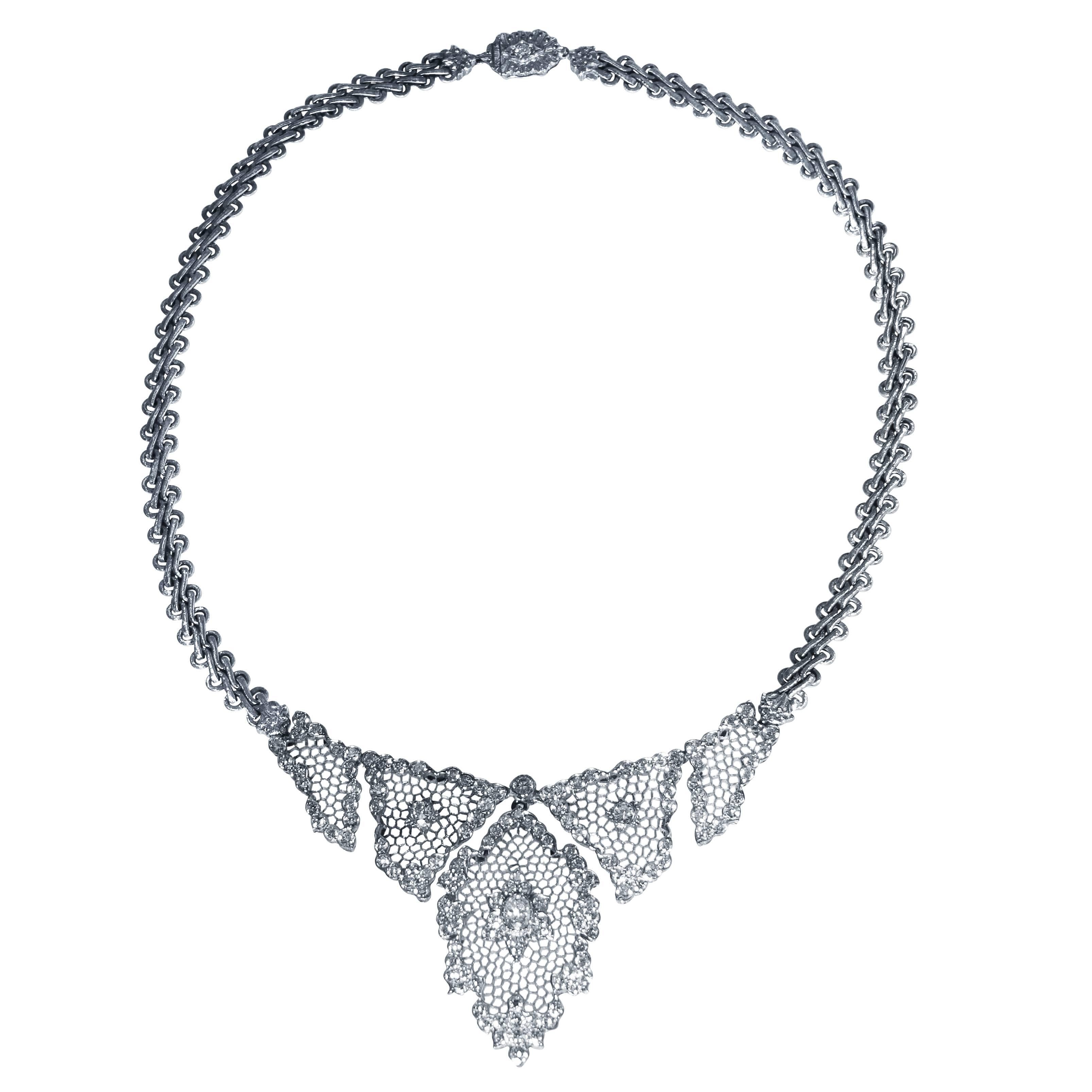Buccellati Diamond and White Gold "Tulle" Necklace