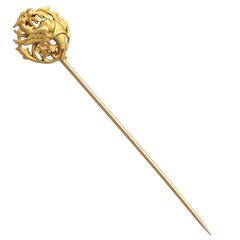 18k Yellow Gold Pin Brooch - Antique French Circa 1890 2