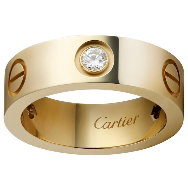 Cartier Diamond Gold Love Ring at 1stDibs