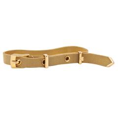 Mid-Century Gold Mesh Buckle Bracelet 9