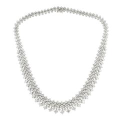 30.50 Carat Diamonds Gold Bib Necklace