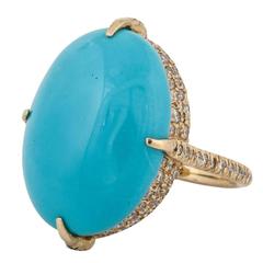Turquoise Diamond Gold Ring