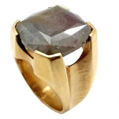 Rare 39.34 Carat Rough Diamond Gold Ring 