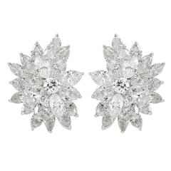 15 Carats Marquise Diamonds Platinum Earrings
