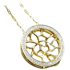 18K Gold and Diamond Web Necklace by John Brevard